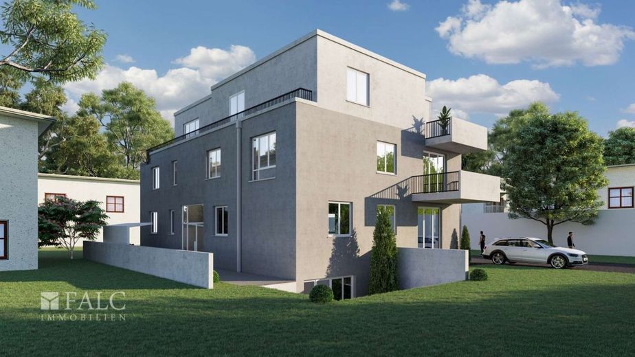 4 Zi.-Whg im OG mit Balkon / Grundriss variabel / mit Fahrstuhl – Gartenansicht