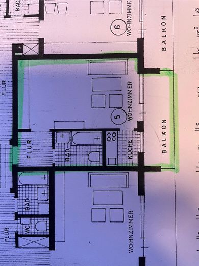 Kleine feine Balkonwohnung – Grundriss