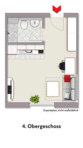Exklusive möblierte 1-Zimmer Wohnung direkt in der Innenstadt – Foto 5