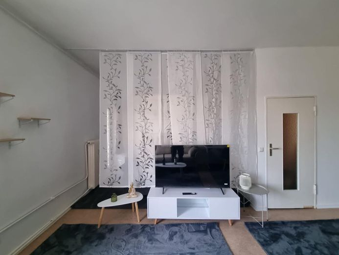 Helle, geräumige, möblierte Wohnung mit Balkon in zentraler Lage nahe U Alt-Mariendorf – Wohnzimmer