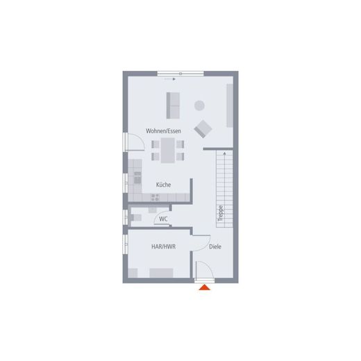 MODERNE ARCHITEKTUR TRIFFT AUF GEMÜTLICHKEIT – Grundriss Erdgeschoss