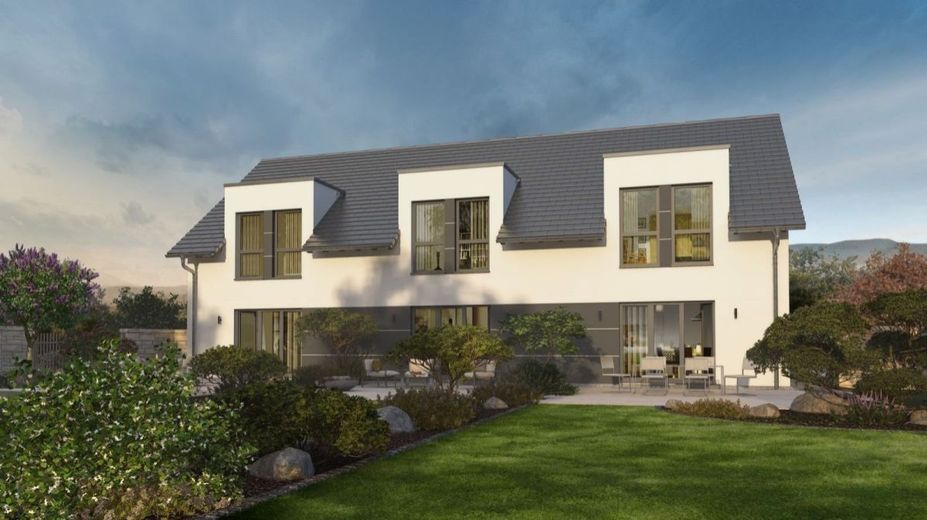 MODERNE ARCHITEKTUR MIT DEM PLUS AN WOHNKOMFORT – Ansicht Garten