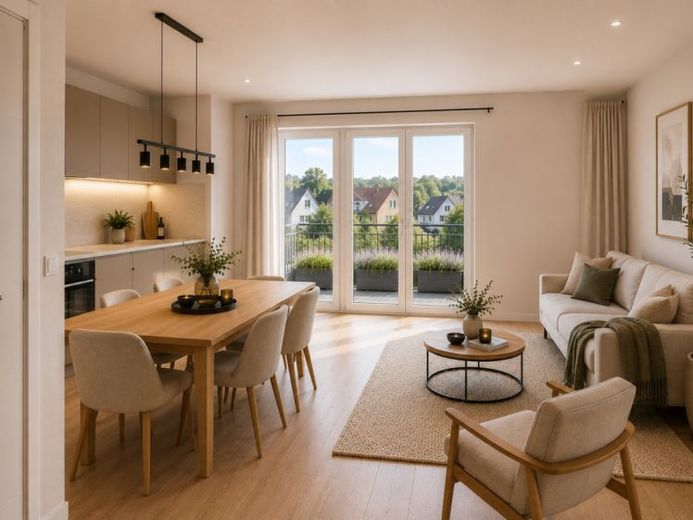 Energieeffizient durch KfW-40-QNG-Standard - 3-Zimmer-Neubauwohnung mit Balkon im Herzen von Dissen – फोटो 1
