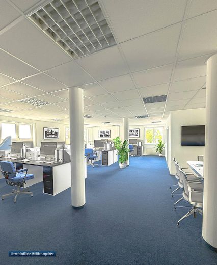 Möbilierungsidee Großraumbüro 