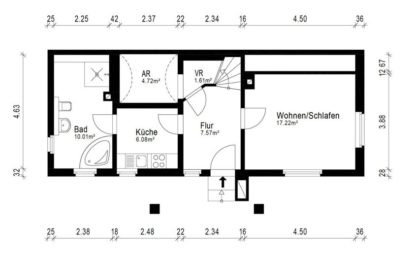 RUHIGES EINFAMILIENHAUS IN GEFRAGTER LAGE – Grundriss Erdgeschoss