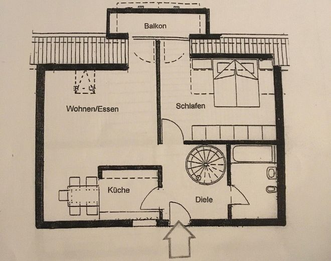 Senza provvigione: appartamento maisonette di 3,5 locali a Lüneburg (105m² di superficie abitabile), pompa di calore, balcone esposto a sud, posto auto – Wohn- und Schlafbereich