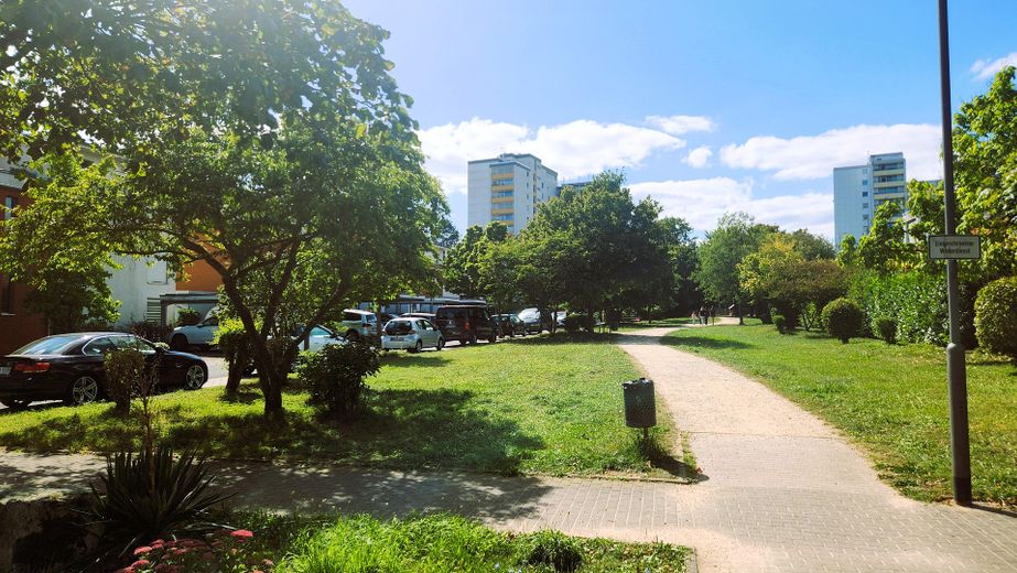 Grünstreifen direkt vorm Haus