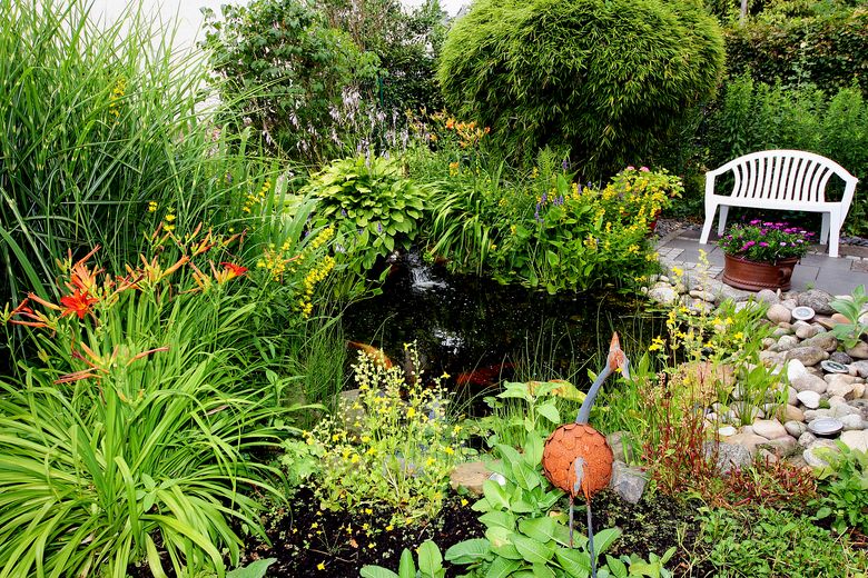 Garten obere Ebene mit Teich