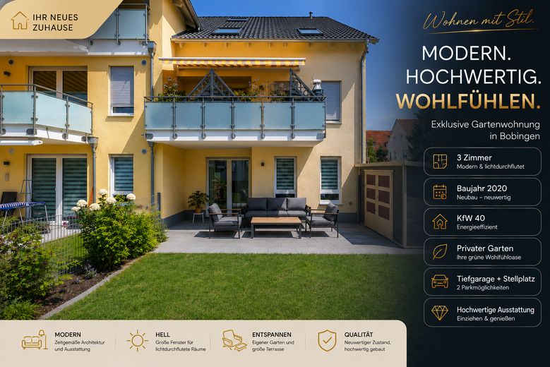 Exklusive 3-Zimmer-Gartenwohnung mit Südgarten – Foto 1
