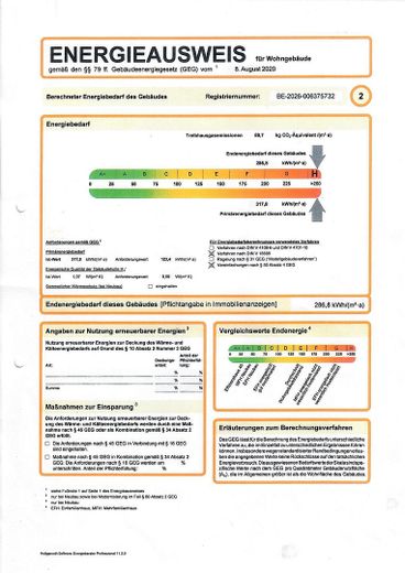 Auszug aus Energieausweis