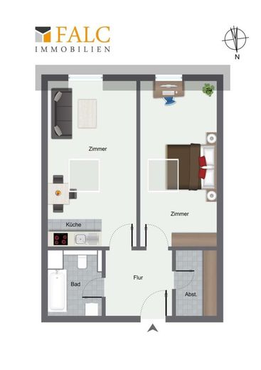 Kompakt-Saniert-Vermietet – Grundriss WE 49