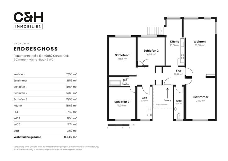 Befristet ab 01.11.: Große 4-Zimmer-Wohnung mit 150 m² in Osnabrück – Foto 11
