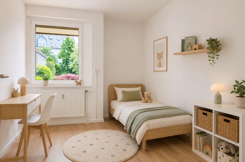 Zentral, hell und gut angebunden – attraktive 3-Zimmer-Wohnung- provisionsfrei – Kinderzimmer