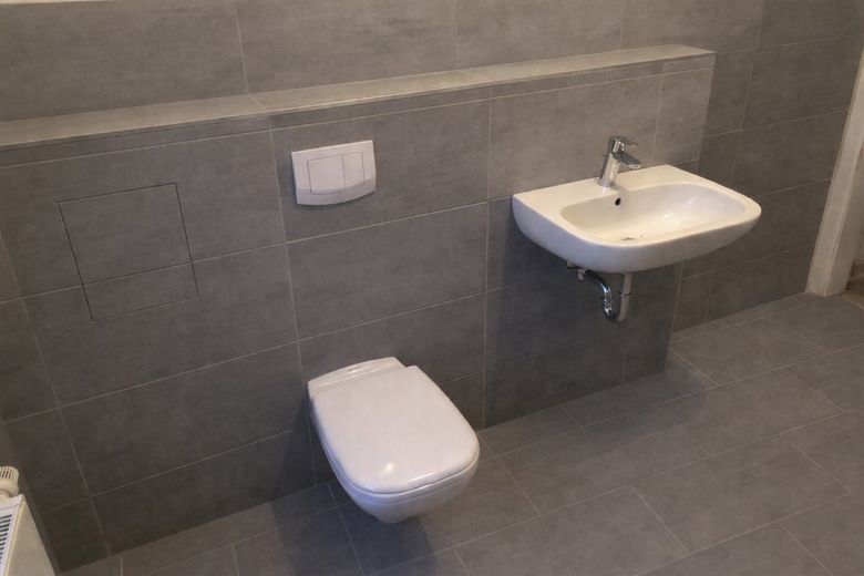 Helle Wohnung mit 5 Zimmern zwischen Stadt und Land – Bad mit Handwaschbecken und WC