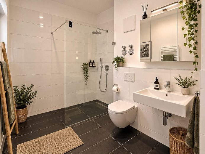SIN COMISIÓN - Ubicación privilegiada / Moderno apartamento de 2 habitaciones (año de construcción 2018) con terraza, cocina y plaza de garaje subterráneo – Bad_WC