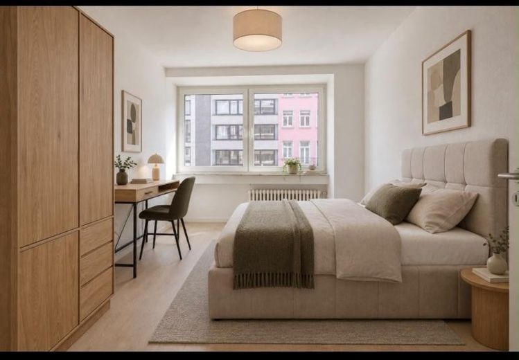 Möbliertes Zimmer in neuer 2er-WG, Erstbezug nach Renovierung, Zentrum Aachen – Visualisierung Zimmer
