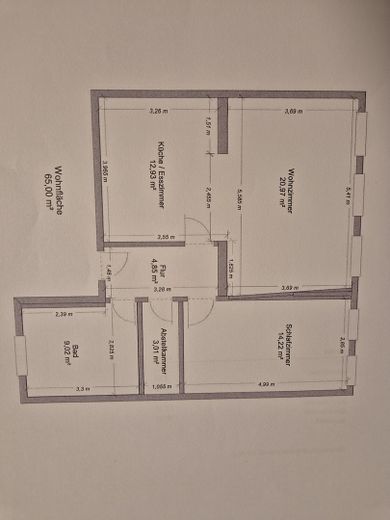 2-pokojowe mieszkanie przy porcie w Boizenburgu: częściowo umeblowane i gotowe do zamieszkania – Grundriss Wohnung