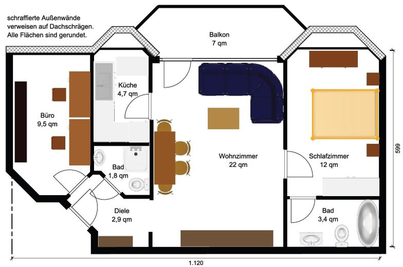 gepflegte 3-Raum-Wohnung mit Balkon – फोटो 18