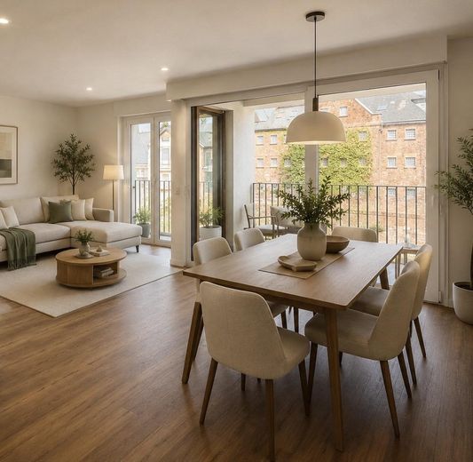 *Neuwertig* 2-Zimmer-Wohnung mit Balkon in Offenbach – Wohn/Essbereich