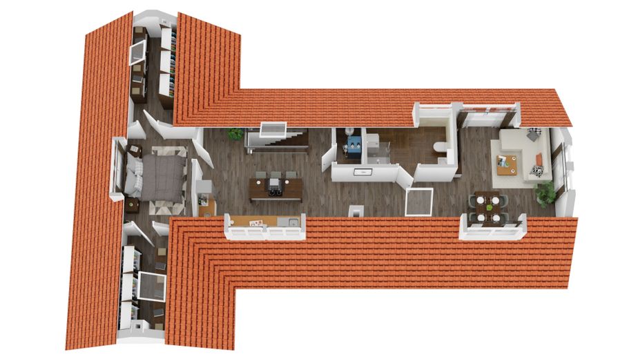 Neubau (BAFA/KfW) 85m² 2,5 ZKB helle DG-Wohnung, 2 begehbare Kleiderschränke, 3fach Verglasung – Grundriss