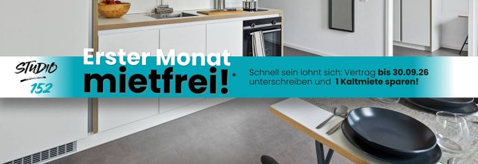 TYLKO DLA STUDENTÓW: Studio 152 – nowoczesny pokój w mieszkaniu 2-osobowym ze wspólną kuchnią, CZYNSZEM ALL-IN, ITP. w dzielnicy Rheingauviertel w Wiesbaden – Ansicht I: Wohn- und Essberei…