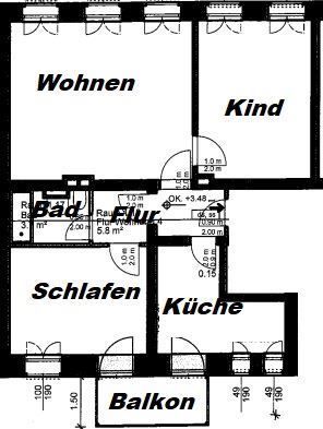 Zweitbezug nach San.! Große3-Zi. mit Einbauküche, Laminat, Lift, Balkon und Wanne! – Grundriss_WE4_WE7_WE10