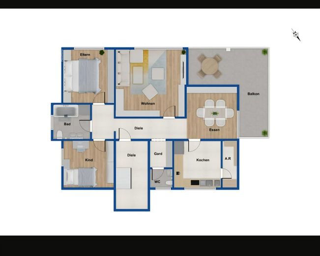 Hochwertiges Massivbau Einfamilienhaus / Zweiparteienhaus – Grundriss OG