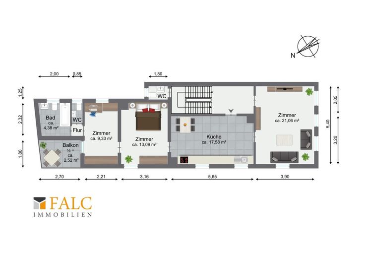 Mehrfamilienhaus mit Geschichte - FALC Immobilien Heilbronn – 1. Obergeschoss