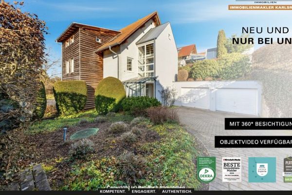 WOHNEN MIT WEITBLICK: Attraktives Architektenhaus für zwei Familien in schöner Höhenlage