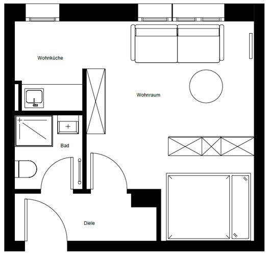 Apartamento de 1 habitación totalmente renovado cerca de Kantstraße: disponible y completamente amueblado – Kompakter Grundriss
