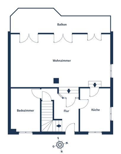 Wohnen wie im Haus: 4-Zimmer-Maisonette mit Talblick, Balkon und Carport – Grundriss EG