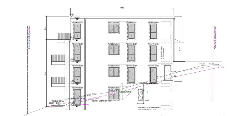 Energetisch optimierte Neubauwohnung, Etagenwohnung,  Balkon + Terrasse, provisionsfrei – Seitenansicht
