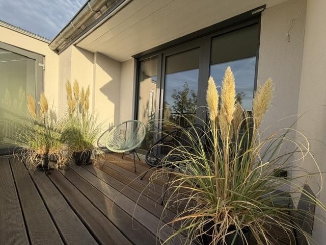 Obra nueva: Ático con terraza orientada al sur y cocina equipada - en Reinickendorf/Mitte – Terrasse
