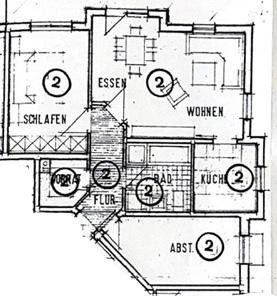 3-Zimmer Wohnung (64m²) mit Terasse und Gartenmitbenutzung in Puderbach zu vermieten, renoviert – Grundriss