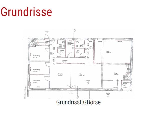 Repräsentive Gewerbeimmobilie mit Einliegerwohnung – Grundriss Erdgeschoss 