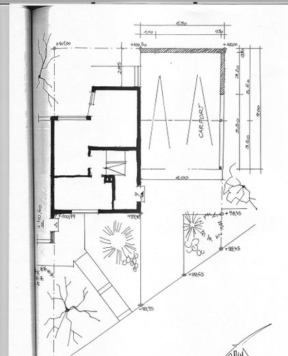 Grundstück mit Haus u. Carport