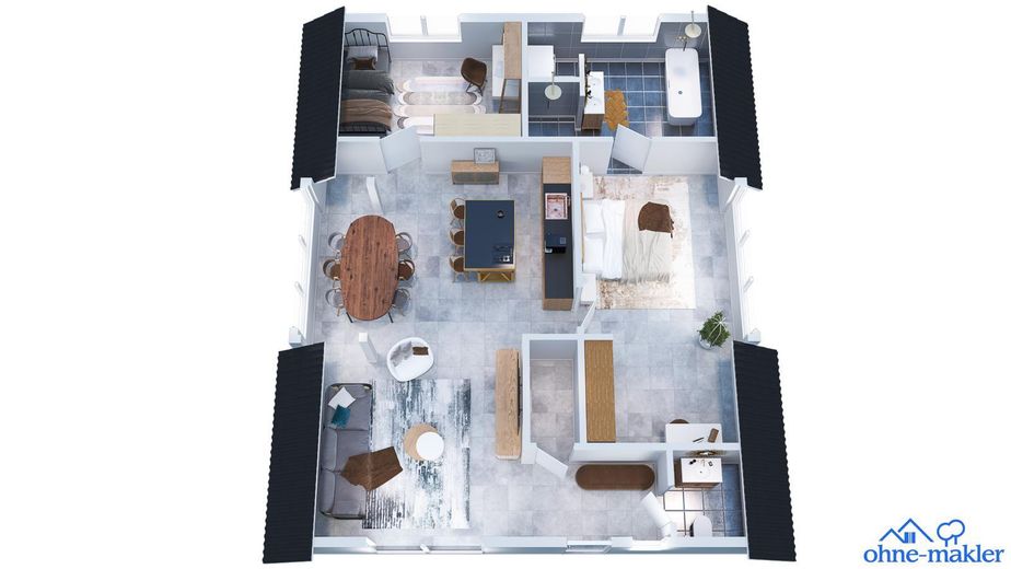 Mieszkanie 3-pokojowe na poddaszu o charakterze penthouse’u | Nowa budowa 2025 | bez prowizji – Grundriss ohne Dachfenster