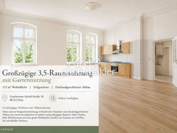 3,5 Raumwohnung 112 qm, saniert mit Gartennutzung im Erdgeschoss – Foto 1