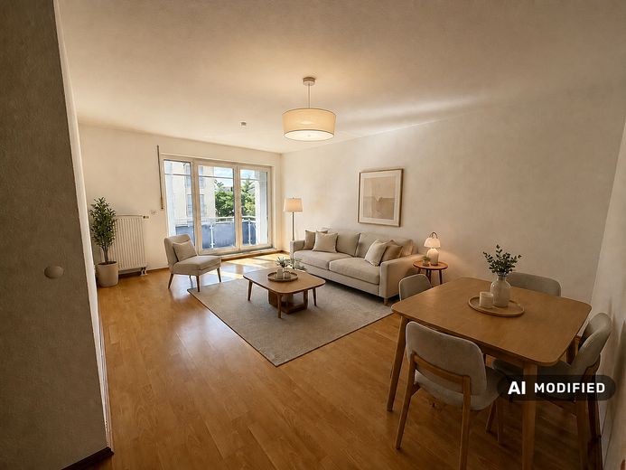 Provisionsfrei & erbpachtfrei: Helle 3-Zimmer-Wohnung mit zwei Balkonen im Frankfurter Bogen – KI-Wohnbeispiel: Wohnen
