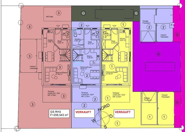 Grundstücksaufteilung