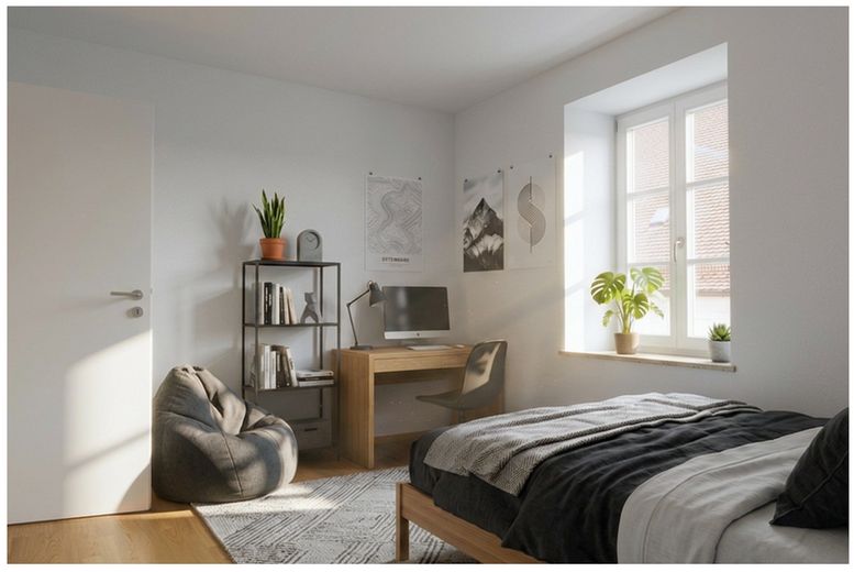 Schöne 3-Zi-Altbauwohnung mit Einbauküche in Bogen Zentrum (1002) – Schlafen 2 (ohne Möblierung)