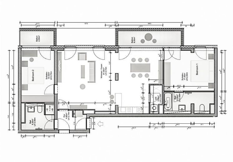 Розкішна 3-кімнатна квартира площею 112 м² + паркувальне місце в Берлін-Мітте — БЕЗ КОМІСІЇ — (без комісії) – Grundriss