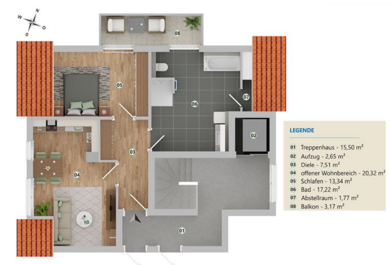 Visualisierter Grundriss