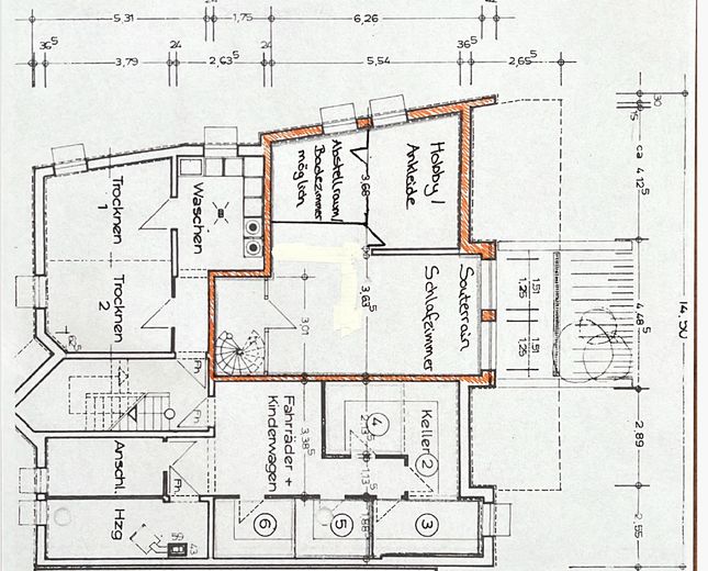 Esclusivo appartamento maisonette di 4,5 locali con giardino a Meerbusch Büderich – Grundriss Souterrain