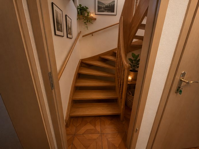 Wunderschönes Einfamilienhaus in ruhiger Wohnlage von Prenzlau – Treppenhaus im Souterrain