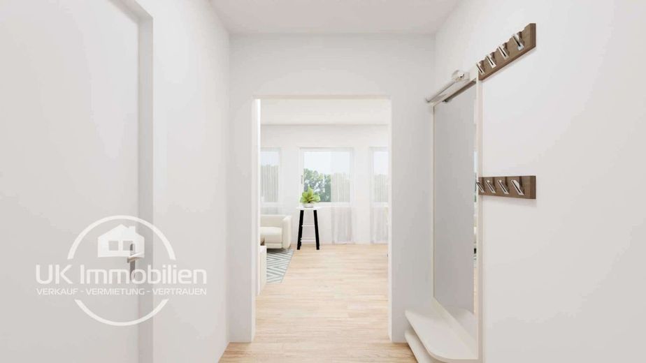 MEGA Fassadenbreite: 8,70 m - Raumgefühl wie im Stadthaus der Oberklasse!! Ruhig + zentral Wohnen! – Diele zu Wohnen