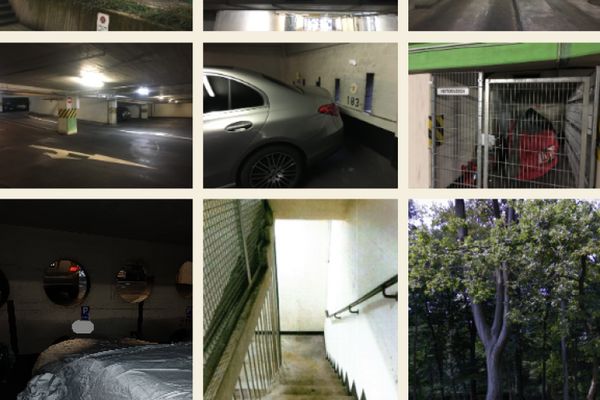 Plaza de garaje subterránea en el parking cerrado en Rötgen Wuppertal Elberfeld