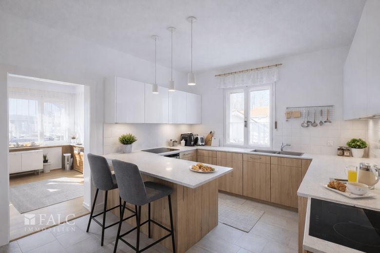 Platz für Familie, Ideen und Zukunft! Einfamilienhaus mit großem Grundstück - FALC Immobilien – Küche (virtualisiert)