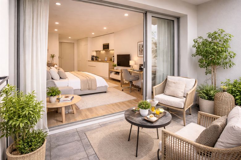 Apartment mit Balkon