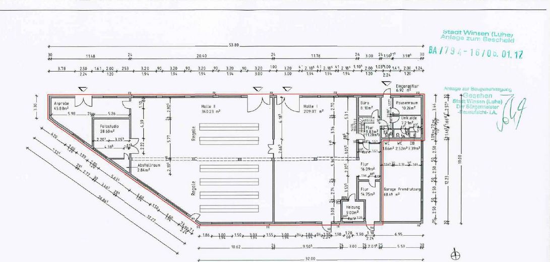 Freshly renovated! 885m² Elegant & Attractive commission-free commercial space in Winsen (Luhe) – Grundriss Erdgeschoss